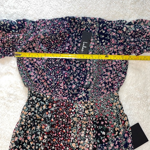 Lulus Neva Navy‎ Blue Floral Print Off-the-Shoulder Maxi Dress - Picture 6 of 9